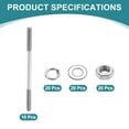 thumbnail image 3 of Uxcell 10pcs M4x70mm Double End Threaded Stud Screw Bolt with Nuts and Washers, 3 of 6