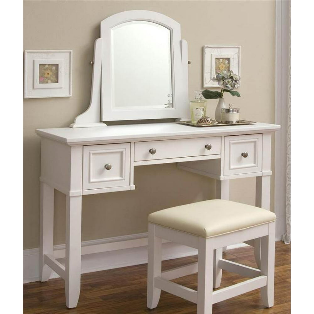 Wooden Vanity Table in White Finish - Walmart.com - Walmart.com