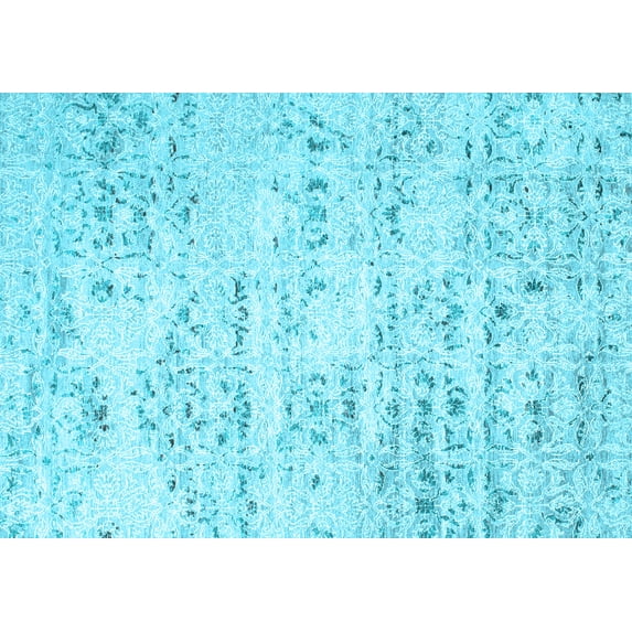 Ahgly Company Indoor Rectangle Solid Light Blue Modern Area Rugs, 4' x 6'