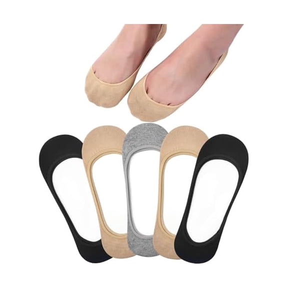 Eryueer No Show Socks Womens, Ultra Low Cut Liners Non Slip Footies for Flats Hidden Invisible Boat Summer 3 to 8 Pairs
