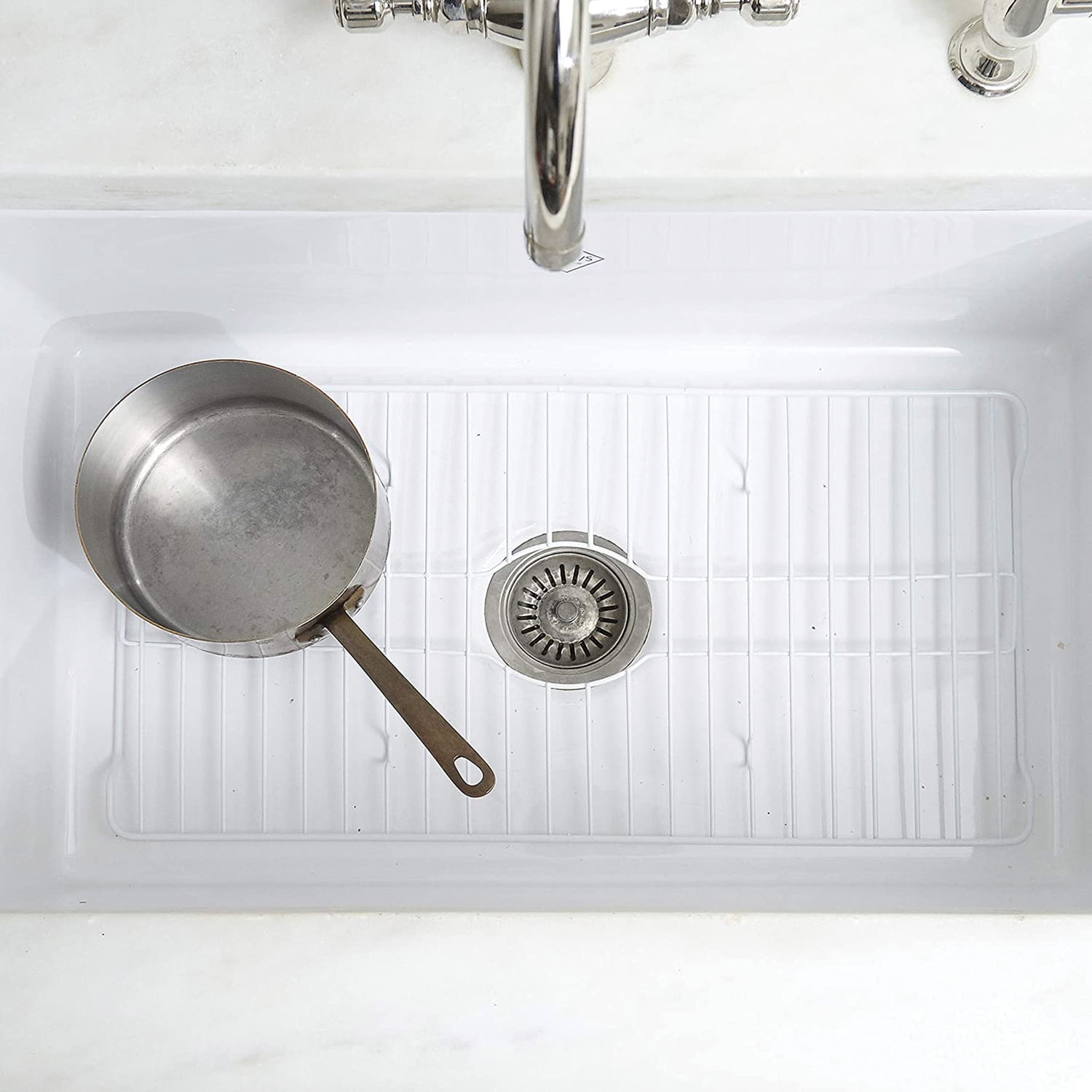 Better Houseware Extra-Large Coated Steel Sink Protector, White