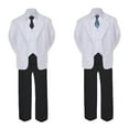 thumbnail image 2 of 5-7pc Formal Black White Suit Set Dark Gray Bow Long Tie Vest Boy Baby Sm-20 Teen, 2 of 3