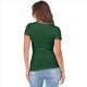 thumbnail image 3 of Camiseta de Canalé Entallada para Mujer, Color Verde Oscuro, Talla L, 3 of 9