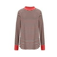 thumbnail image 6 of Women Striped Oversized Sweatshirt Color Block Crew Neck Long Sleeve Shirt Casual Pullover Top Fall Y2K Clothes Red XL, 6 of 6