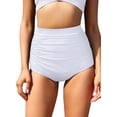 thumbnail image 1 of Bikini Retro de Talle Alto para Mujer Parte Inferior Fruncida Tankinis Cortos Blanco - A CH Blanco - A CH Xishao ropa, 1 of 2