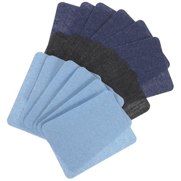 18 Pcs Iron-On Denim Repair Patches for Jeans, Jackets, Clothes - Sew-On Fabric Patch Kit for Clothing