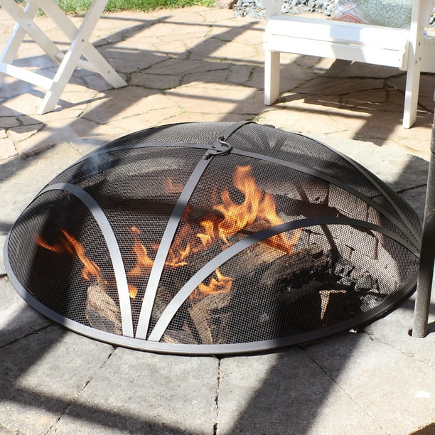 Sunnydaze Reinforced Steel Mesh Spark, Outdoor Fire Pit Mesh Cover