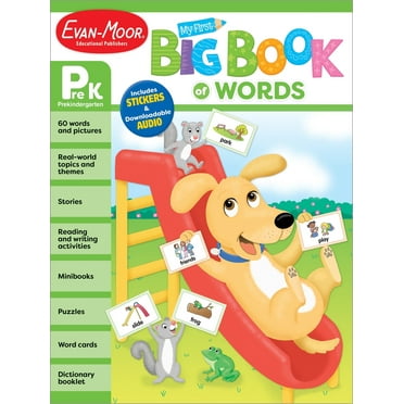 Evan-Moor My First Big Book of Words, Age 4 - 5: Early Learning Activity Book, Audio Read Alouds