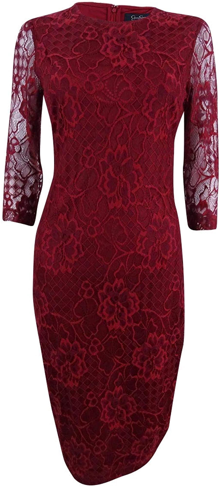 Jessica Simpson Womens Lace Midi Sheath 