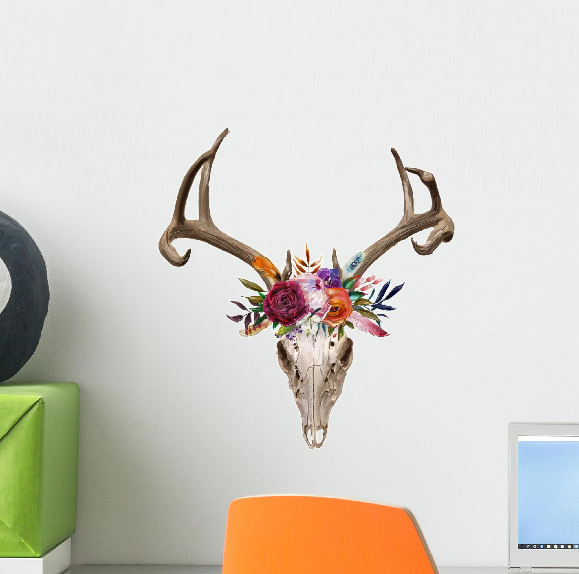 Deer Skull Vinyl Decal Sticker For Home Cup Mug Glass Car Wall Decor Choice 
