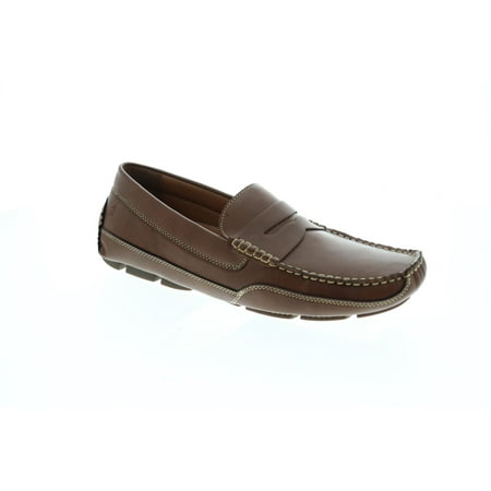 IZOD - Izod Burre Mens Brown Leather Casual Dress Slip On Loafers Shoes ...
