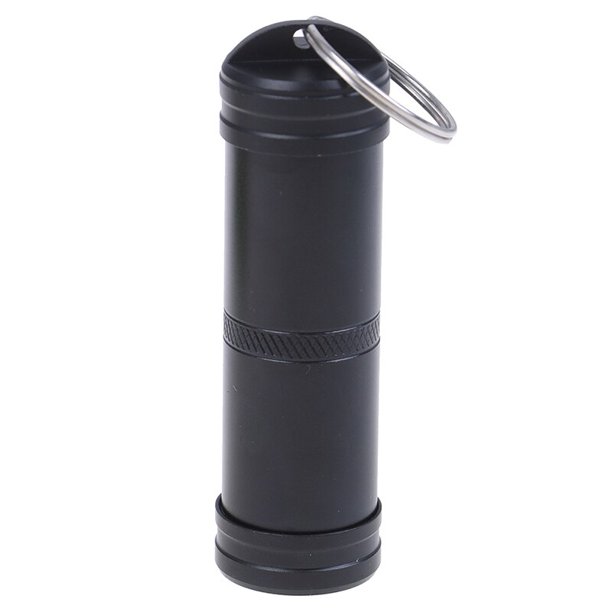 Recipiente impermeable de aleación de aluminio, botella de cápsula de medicina con sello para medicina, herramientas EDC para acampar al aire libre, botella portátil para pastillas Gao Jinjia LED
