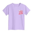 thumbnail image 6 of Gubotare Girls Top Girls' Short Sleeve Shirts Summer Cute Crewneck Blouse Tops (Light Purple,Size 7-8 Years), 6 of 6