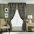 thumbnail image 3 of Chezmoi Collection Seville 4-Piece Jacquard Medallion Paisley Window Curtain Set, Blue Gold, 3 of 3