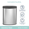 thumbnail image 3 of Nine Stars Automatic Bathroom Trash Can, 2.1 Gallon Stainless Steel, Motion Sensor Garbage Bin with Soft Close Lid, Silver, 3 of 8