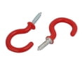 thumbnail image 2 of Unique Bargains 1 Inch Plastic Coated Screw-in Open Cup Ceiling Hooks Hangers Red 25pcs, 2 of 2