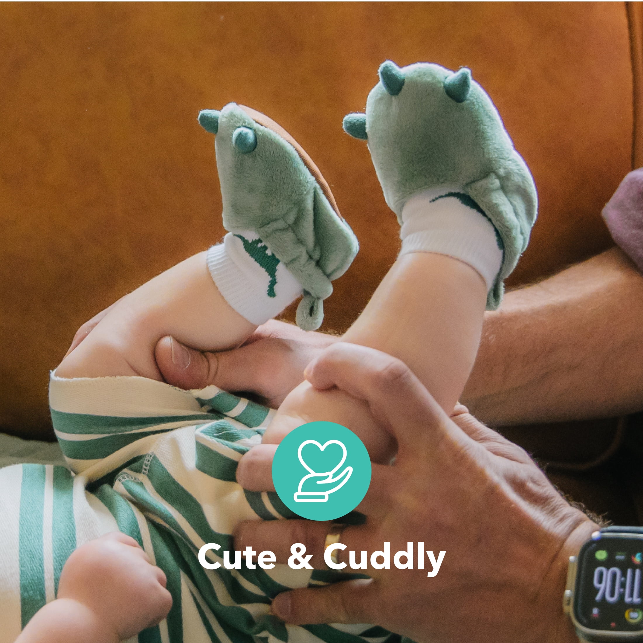 Carter's Child of Mine Baby Boy Infant Slippers, Newborn, Green Dino