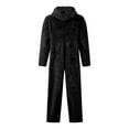 thumbnail image 4 of Men's Hooded Onesie Pajamas Lightweight Fuzzy Fleece Zip Up Jumpsuit Long Sleeve One Piece Pjs Romper Warm Loungewear with Pocket, 4 of 6