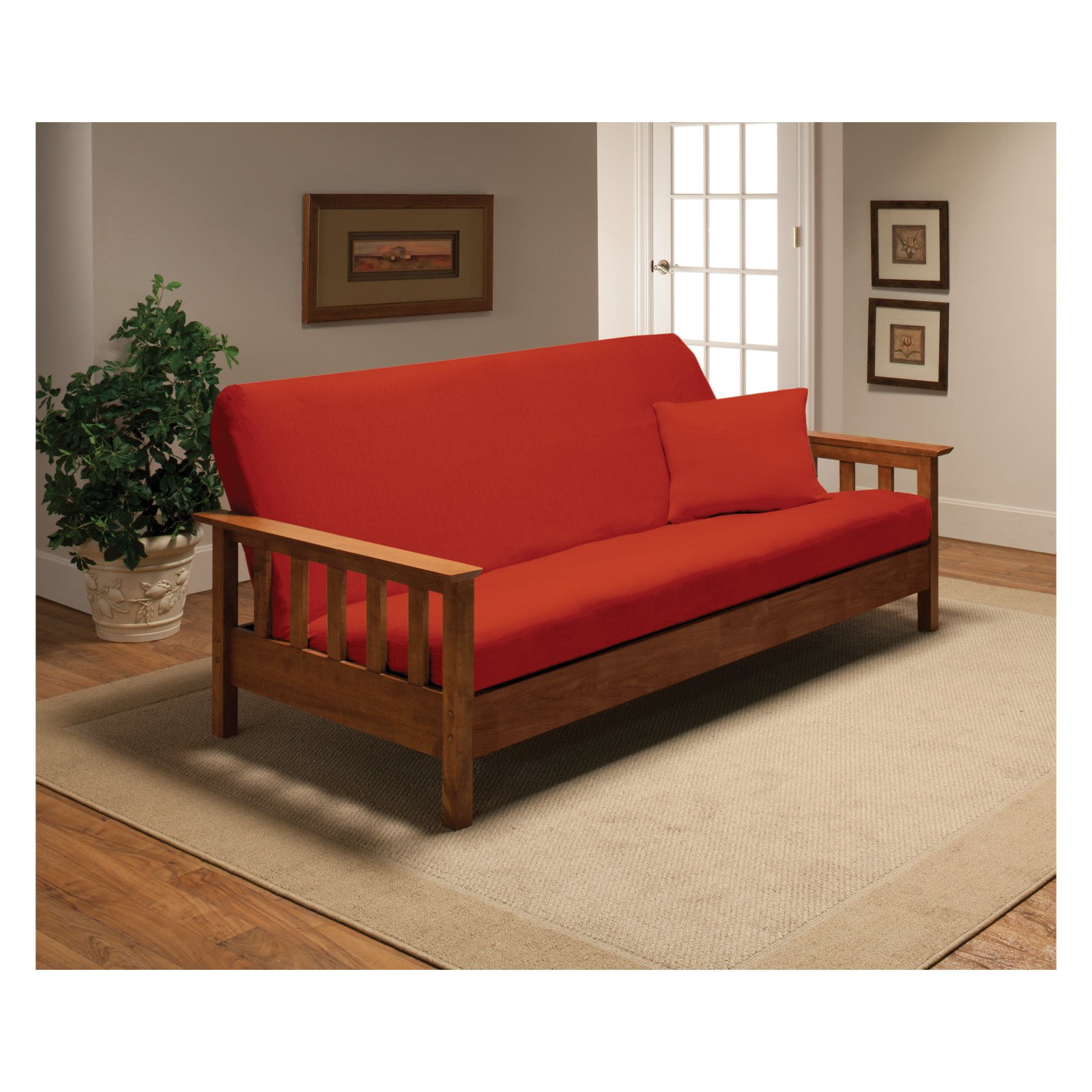 Jersey Futon Slipcover Tangerine