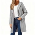 thumbnail image 4 of Hjlmsx Womens Trench Coat with Hood Wool Blend Single Breasted Pea Coats Winter Fashion Casual Mid Long Overcoat Outerwear White XXL, 4 of 9