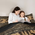 thumbnail image 4 of Castle Fairy Vintage Cabin Moose Full Size Comforter Sets 3-Piece,Rustic Jungle Animal Bedding Comforter Set,Brown Tan Black,Black Reversible,1 Comforter and 2 Pillowcases, 4 of 6