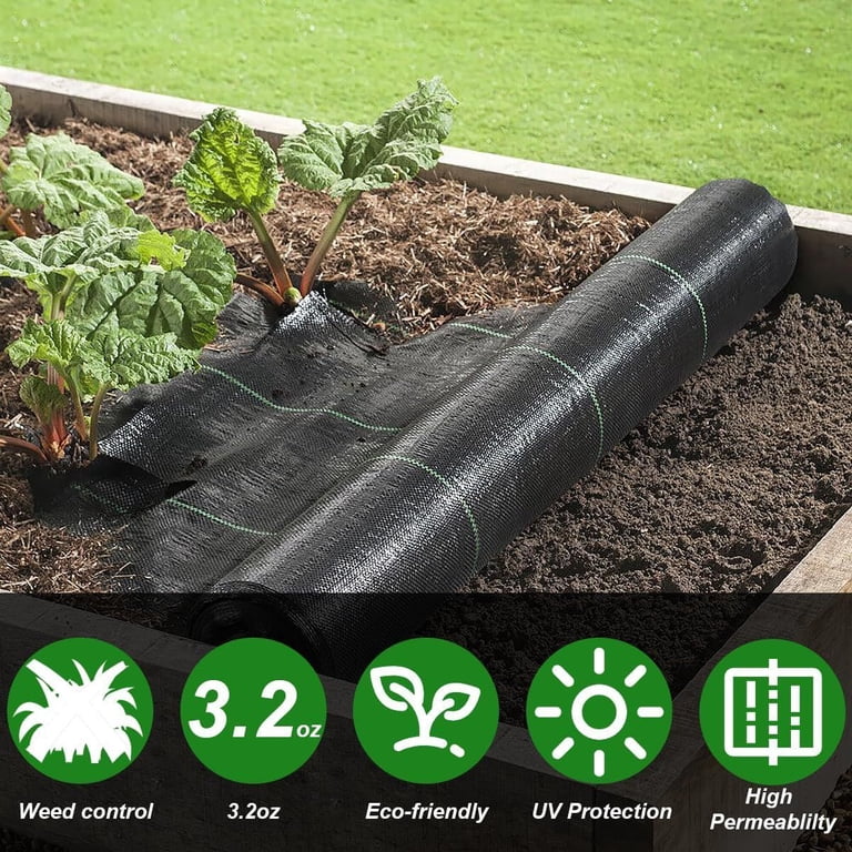 Cisvio 4 ft. x 100 ft. Weed Barrier Landscape Fabric with U-Shaped
