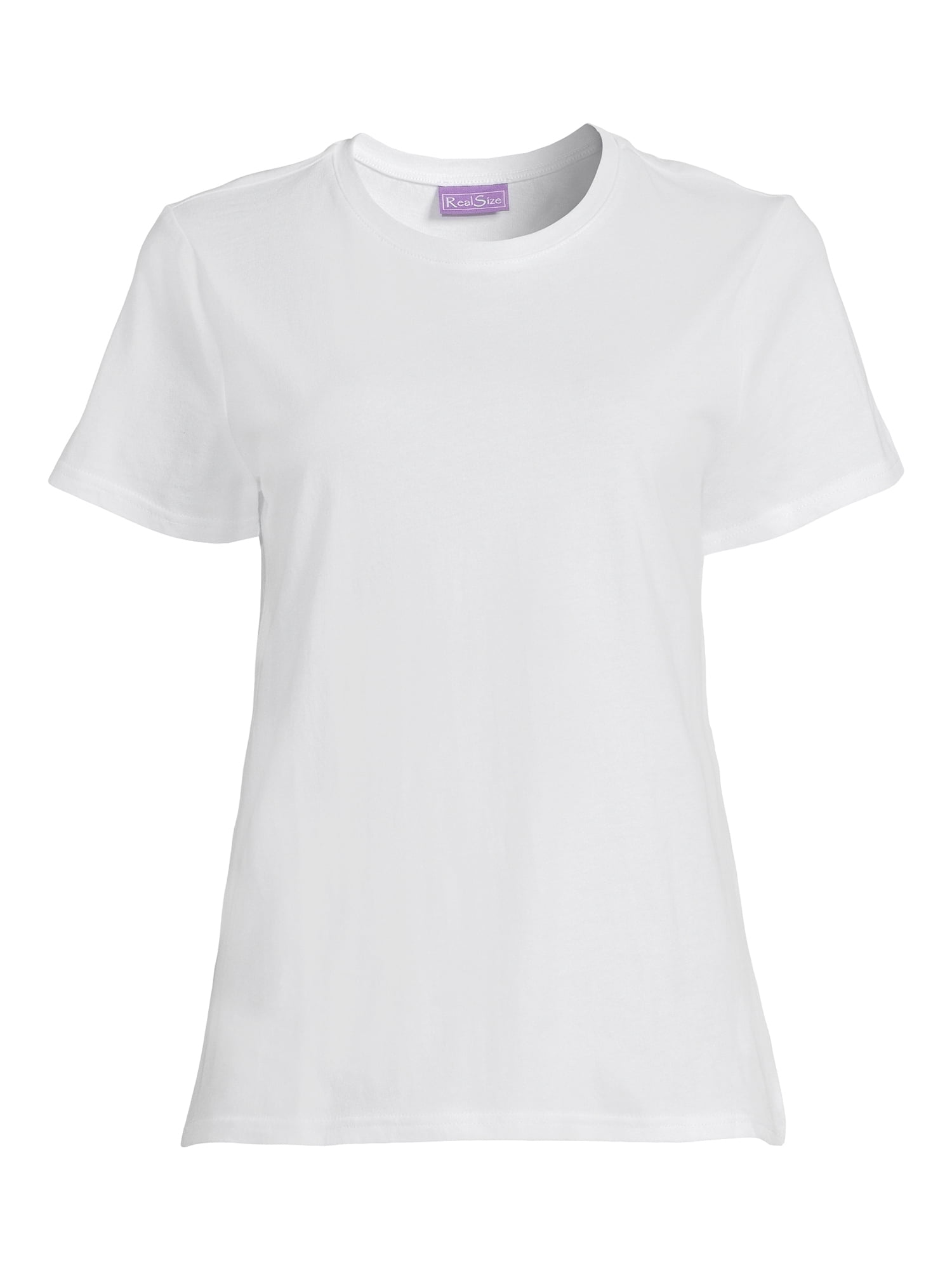 RealSize Women's Crewneck Tee with Short Sleeves, Sizes XS-XXXL