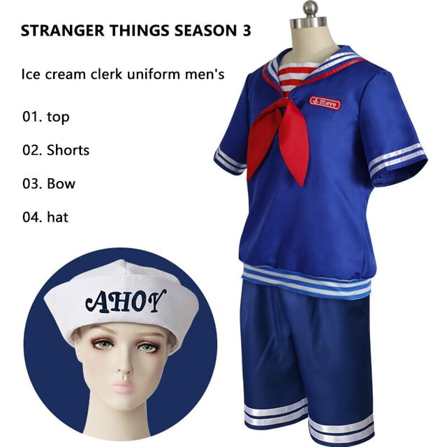 Disfraz de Stranger Things para hombre, traje de Cosplay de Robin, Steve, Harrington, Scoops, Ahoy, uniforme de marinero para Halloween, temporada 4