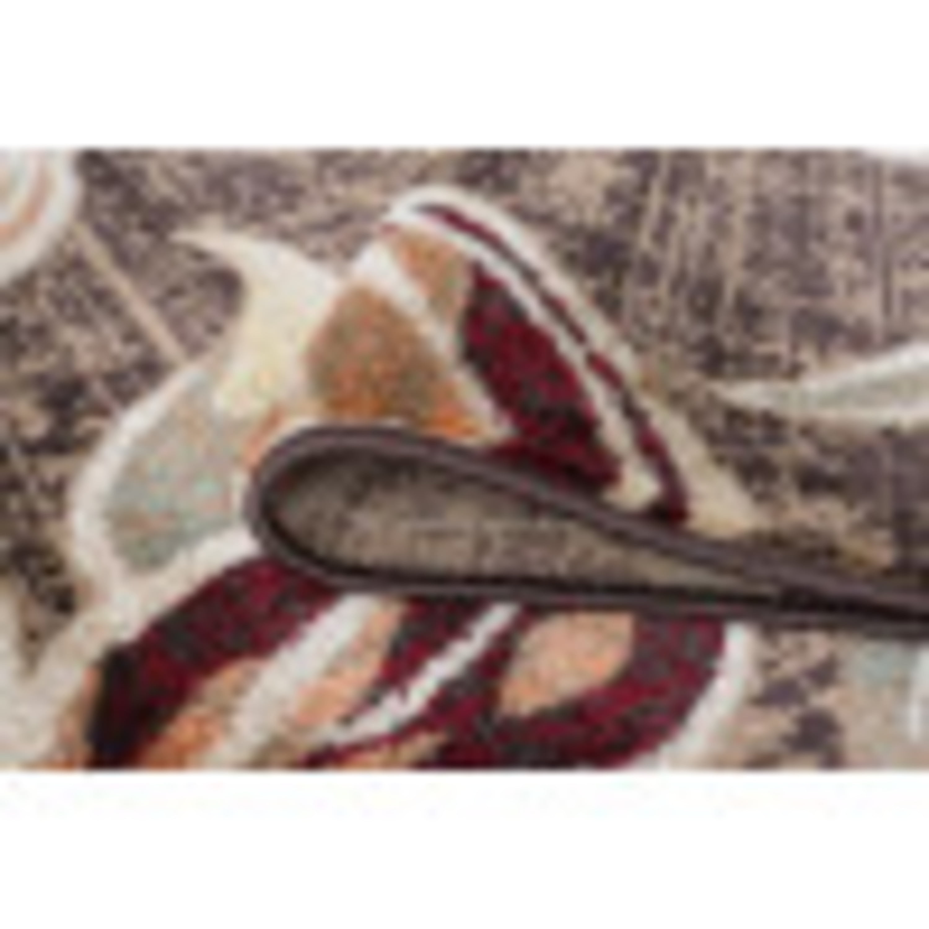 Transitional 5x8 Area Rug (5'3'' x 7'3'') Floral Brown, Red Living Room Easy to Clean