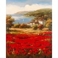 thumbnail image 2 of Marino 12x14 Gold Ornate Wood Framed with Double Matting Museum Art Print Titled - Poppy Harbor, 2 of 4