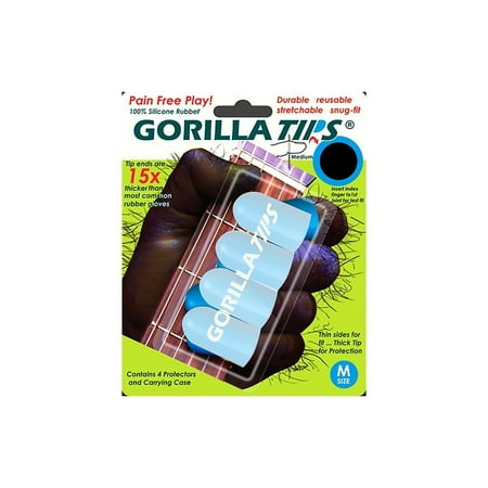 Gorilla Tips Fingertip Protectors Clear Medium, PROTECTOR Duet Size GORILLA Boot Reusable Cutout Ukulele Versatile Pack Caps Fingertips 10 TIPS 12 Cooling Small 14.., By BanKhok