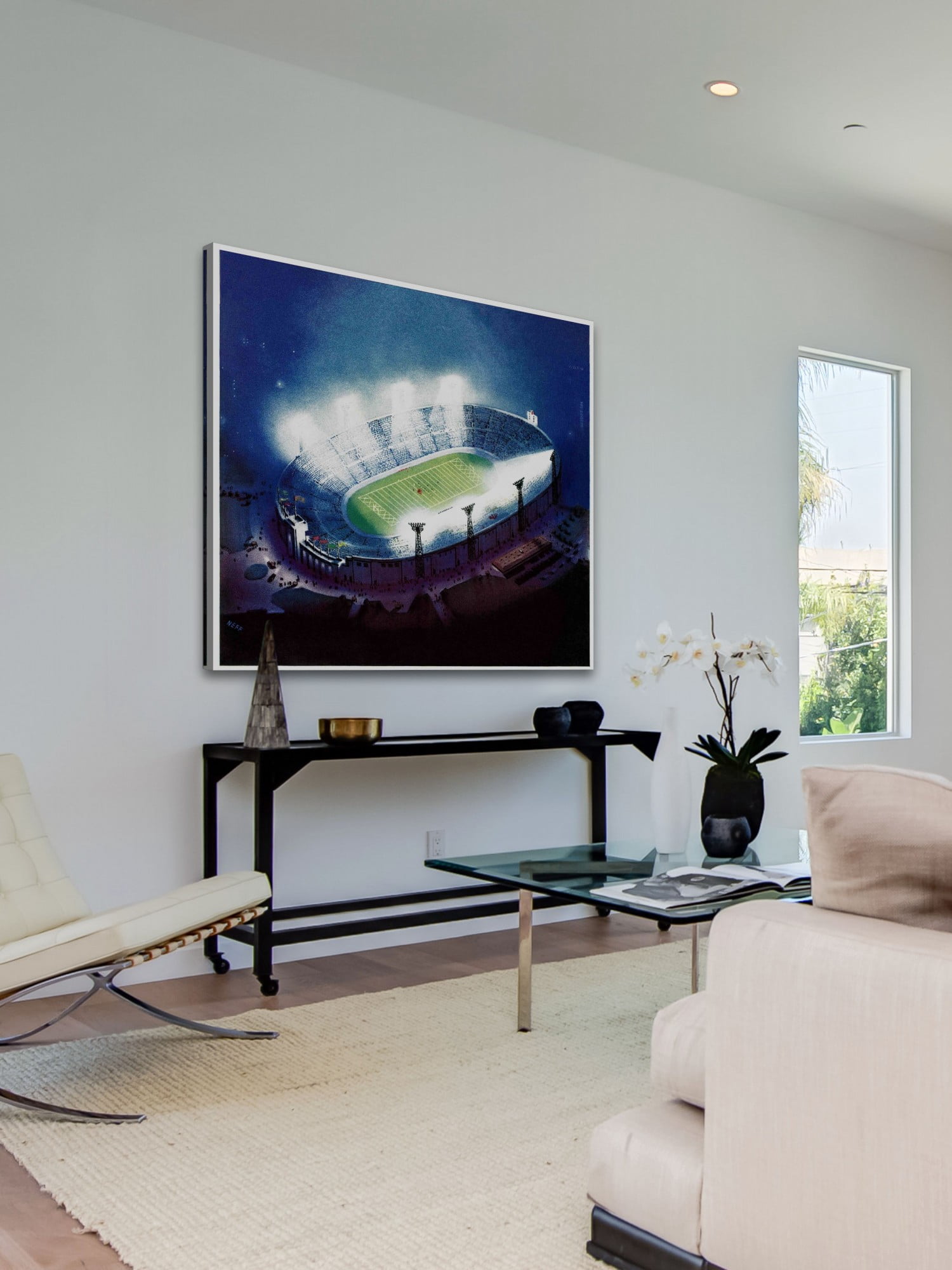 Marmont Hill Football Stadium at Night by Wesley Neff Painting Print on Canvas