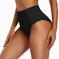 thumbnail image 5 of Kedxroy Women's Vintage Super High Waisted Bikini Bottom Shirred Tankini Briefs Tummy Control Swimsuits Bottoms(Black,XL), 5 of 9
