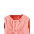 thumbnail image 3 of Sedceaty Lovely Girls Solid Coat, Long Sleeve Round Neck Two Row Buttoned Jacket without Pockets, Kids Clothing, 3 of 9