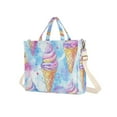thumbnail image 7 of FORMRS Womens Corduroy Tote Bag Crossbody Shoulder Handbag with Pocket, Watercolor Ice Cream Pattern, 7 of 7