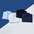 thumbnail image 5 of Men Shirt Short Sleeve Blouse Solid Color Top Lapel Button Shirt Cardigan Summer, 5 of 11