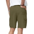 thumbnail image 5 of Dwellite Mens Casual Sweat Cargo Shorts Drawstring Elastic Waist Athletic Workout Gym Jogger Short with Pockets Army Green XL, 5 of 5