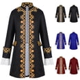 thumbnail image 1 of BiZtdJrK Men Colonial Military Tailcoat Medieval Regency Jacket Renaissance Steampunk Victorian Halloween Coat, Blue, L, 1 of 8