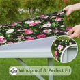 thumbnail image 6 of Square Tablecloth with Elastic Edges 36 * 36 Inch Pioneer Waterproof Vintage Floral Rose Table Cover Washable Indoor and Outdoor for Party Kitchen Dinner Banquet Patio Picnic, 6 of 6
