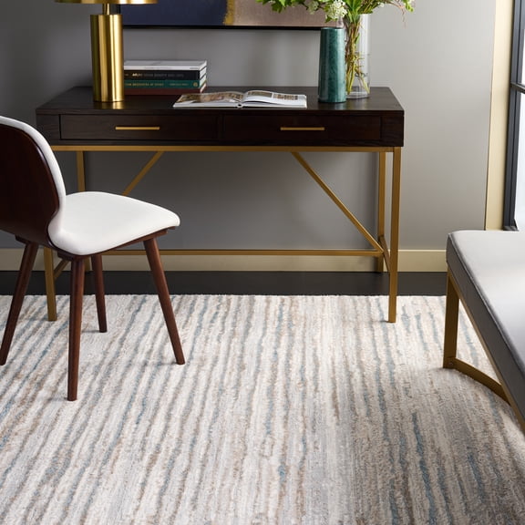Safavieh Martha Stewart Lagoon Gracelyn Striped Area Rug, Gray/Blue, 5'5" x 7'7"