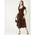 thumbnail image 3 of Moomaya Womens Printed Maxi Dress, Viscose Rayon Short Puff Sleeve Dresses, 3 of 8