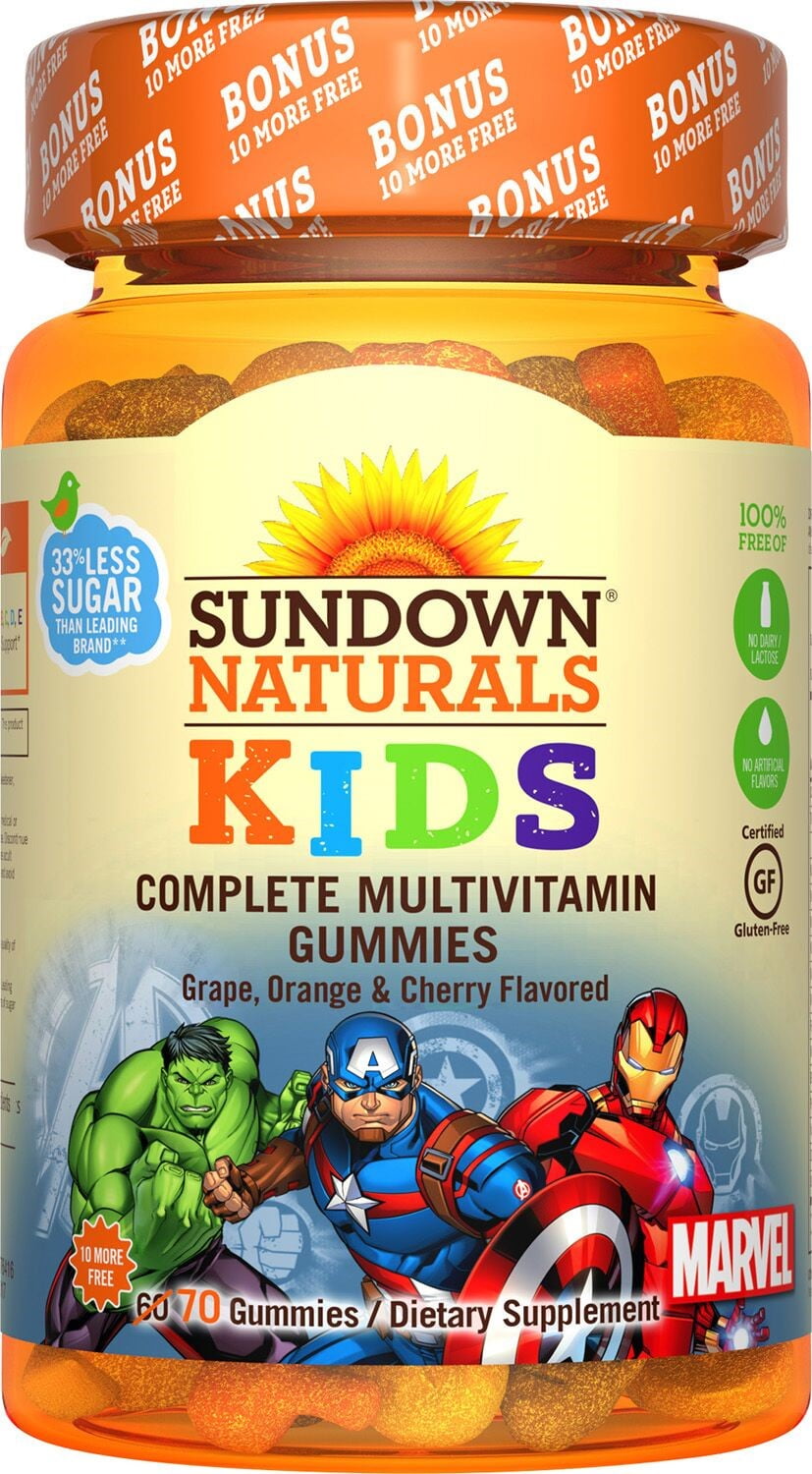 Sundown Naturals Kids Marvel Avengers Complete Multivitamin Gummies ...