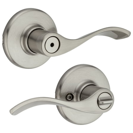 Kwikset Balboa Privacy Lever Doorknob Satin Nickel