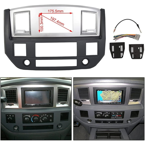 Kojem Stereo Radio Double Din Dash Kit for 2006-2009 Dodge