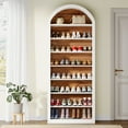 thumbnail image 5 of Tribesigns Shoe Storage Cabinet, 8-Tier Tall White Shoe Organizer Cabinet, Large Wooden Freestanding Shoe Rack for Closet Entryway, 5 of 14