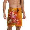 thumbnail image 2 of Fotbe Orange Flower Psychedelic Pajama Shorts for Men, Men's Pajama Bottoms, Sleepwear,Short Pajama Pants-X-Large, 2 of 9
