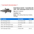 thumbnail image 2 of Brake Master Cylinder - Compatible with 2000 - 2001 Volkswagen Passat 2.8L V6, 2 of 2