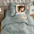 thumbnail image 3 of Virtu Twin Comforter Set, 7pc Bed in a Bag, Pleated Bedding Comforter Sets with Sheets, Sage Green, 3 of 10