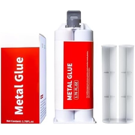 Metal Glue, Heavy Duty 2 Part Epoxy Weld Adhesive, High Strength Repair Glue for Metal, Plastic, Ceramic, Fiberglass, Glass, , Automotive, Plumbing, Construction Projects(1.76oz)