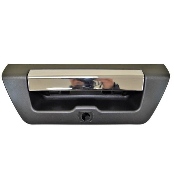PT Auto Warehouse FO-3515MATGKC - Tailgate Handle, Textured Black Housing with Chrome Lever - without Keyhole, with Camera Hole, Manual Type Fits select: 2015-2017 FORD F150